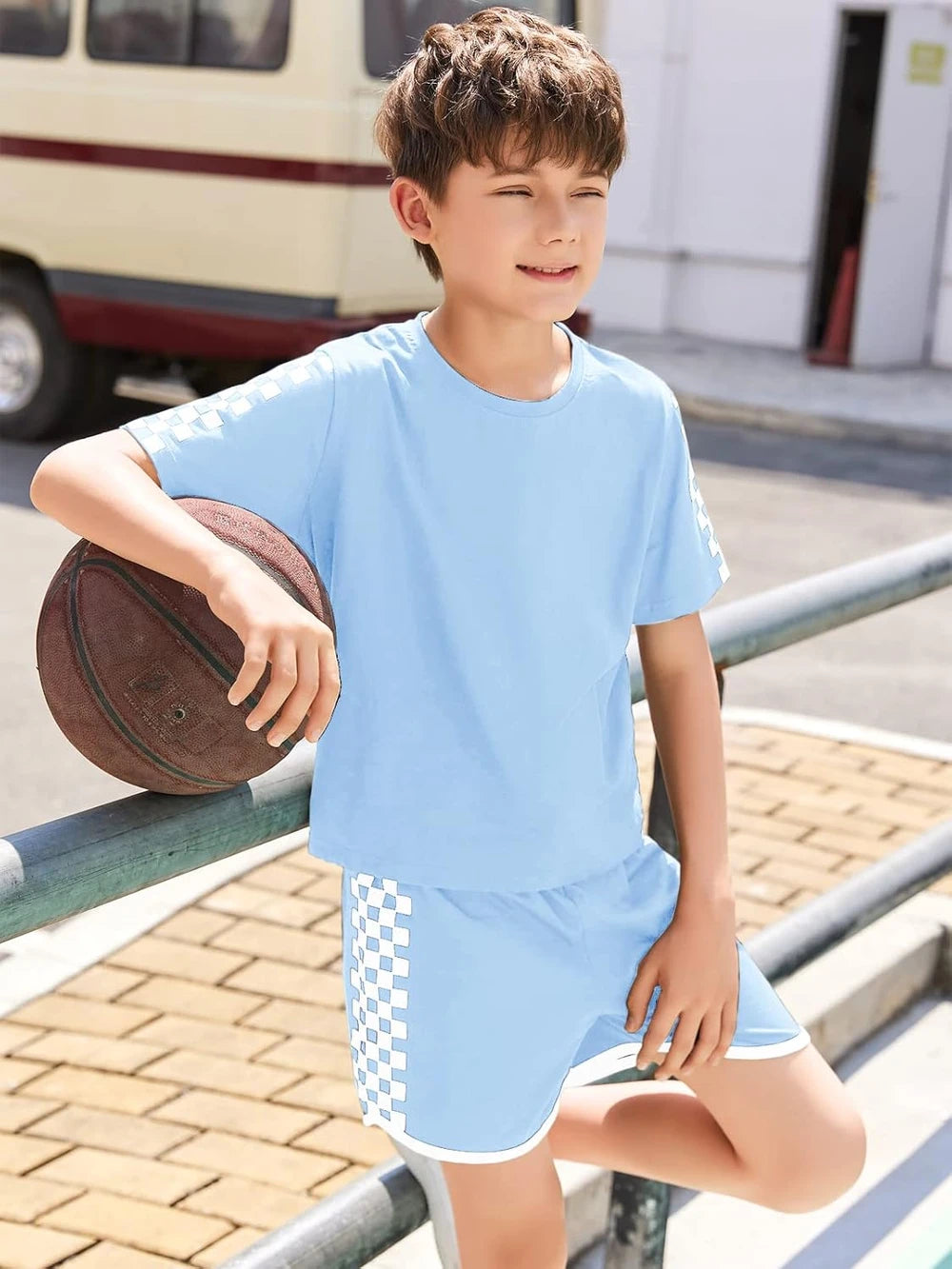 Haloumoning Cotton Blend Kids Shorts Set