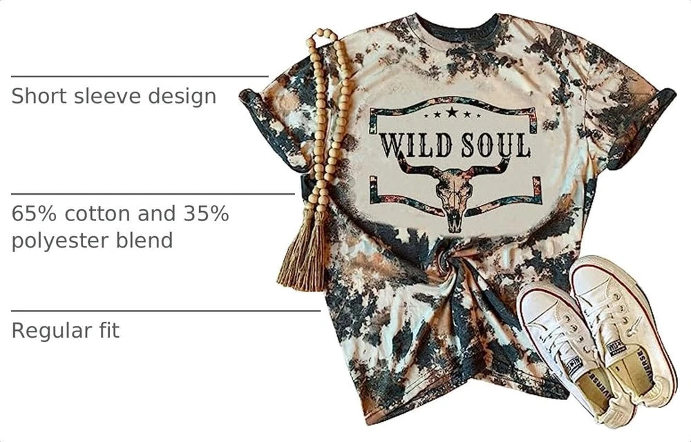 Vintage Western Skull Graphic Tee