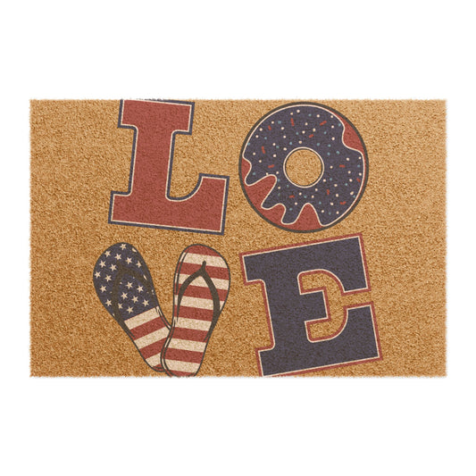 Patriotic 'LOVE' Doormat – Americana Flip-Flop