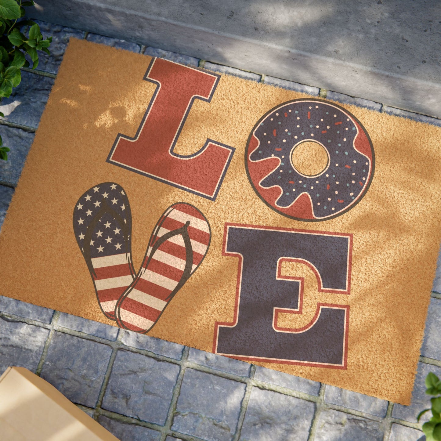 Patriotic 'LOVE' Doormat – Americana Flip-Flop