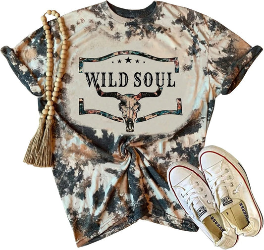 Vintage Western Skull Graphic Tee