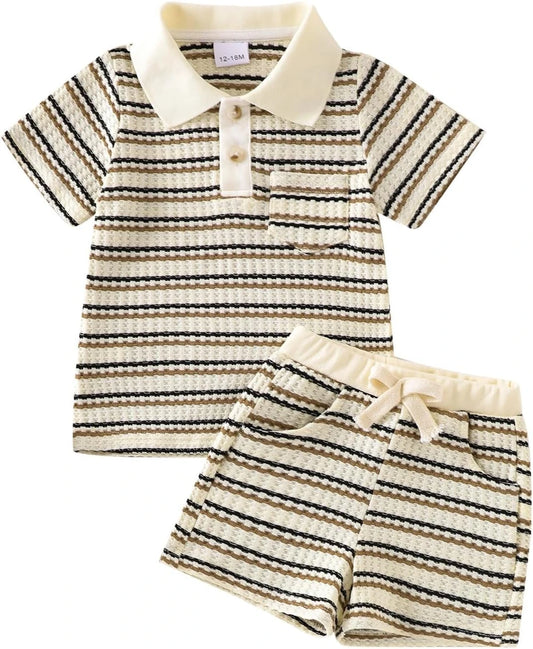 Striped Toddler Boy Outfit Set