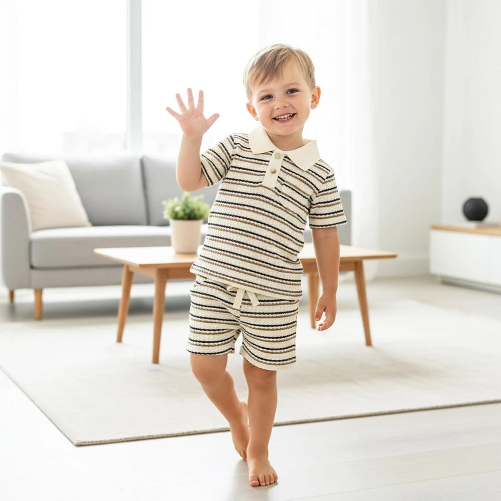 Striped Toddler Boy Outfit Set