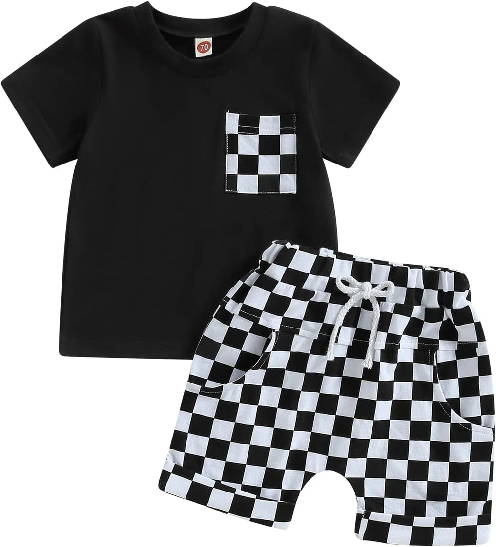 Checkered Toddler Summer Outfit