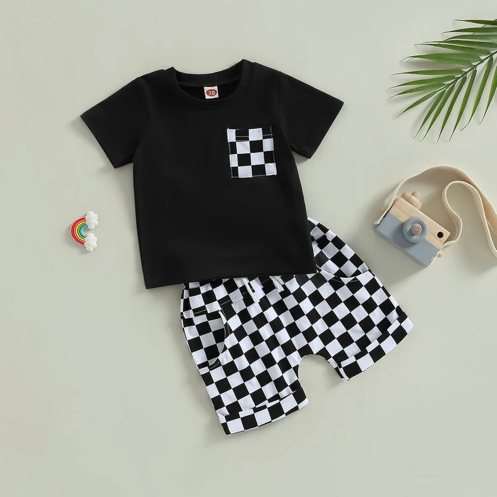 Checkered Toddler Summer Outfit
