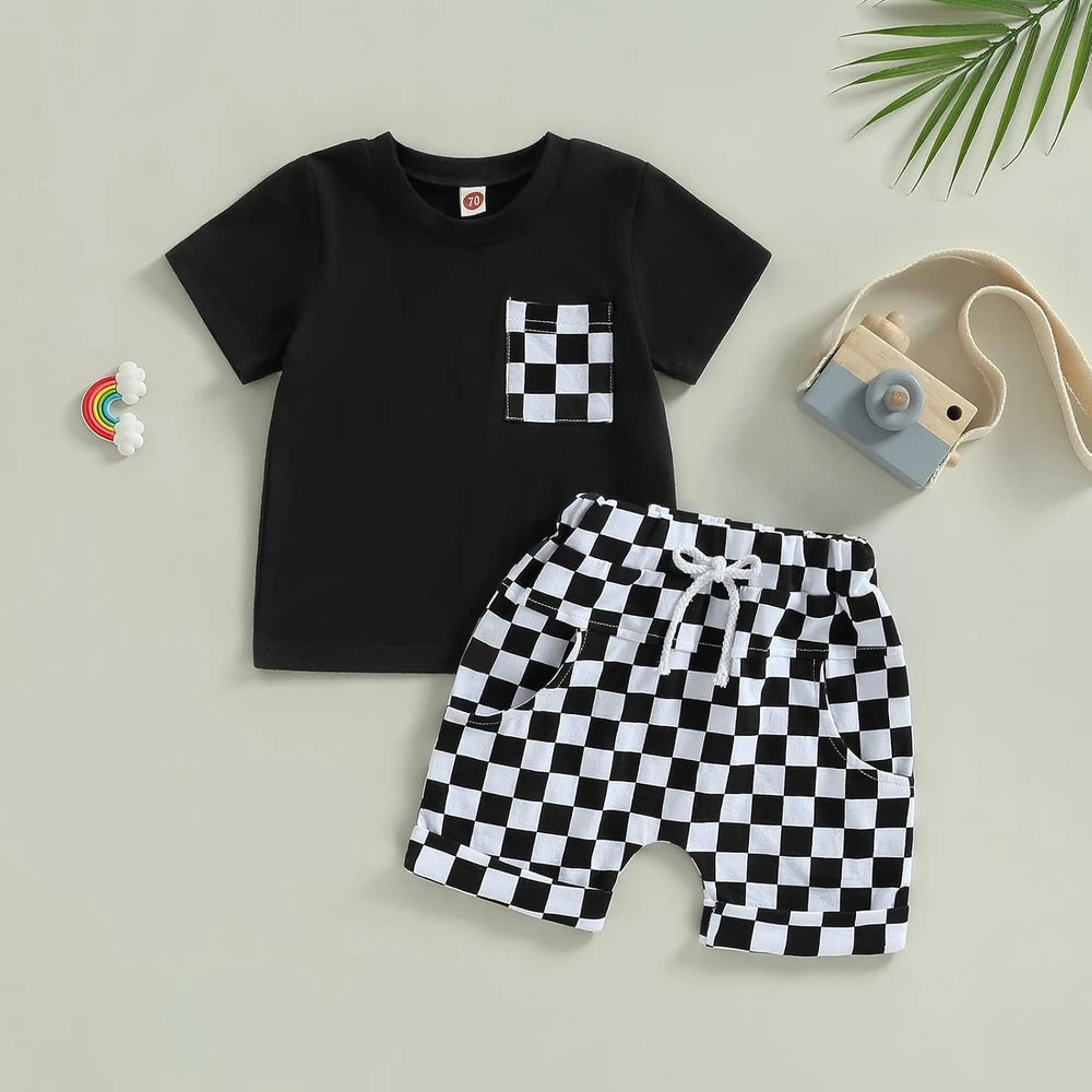 Checkered Toddler Summer Outfit
