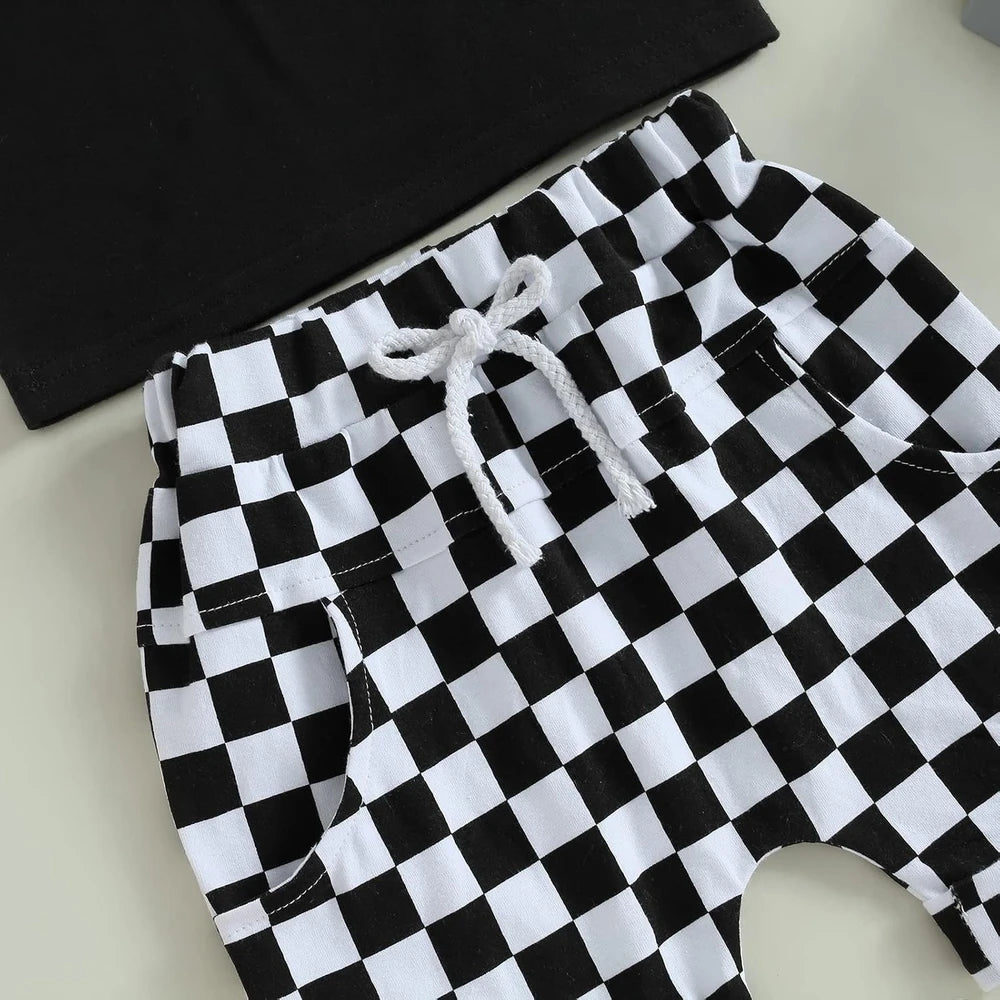 Checkered Toddler Summer Outfit