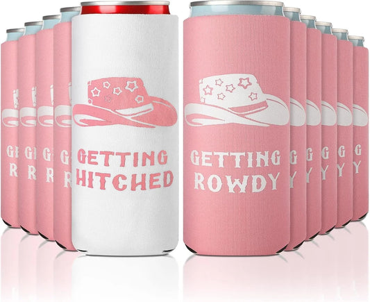 Pink Bachelorette Can Cooler Set