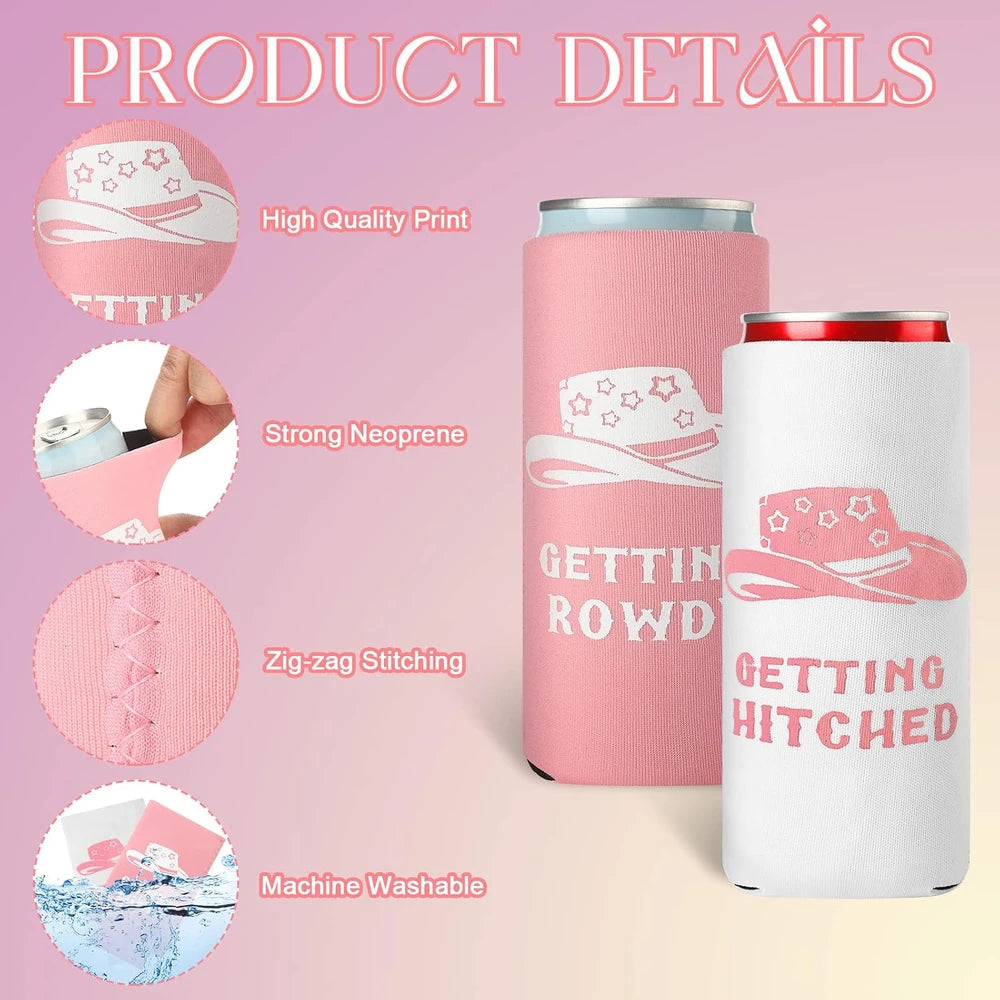 Pink Bachelorette Can Cooler Set