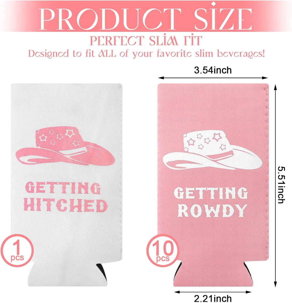 Pink Bachelorette Can Cooler Set