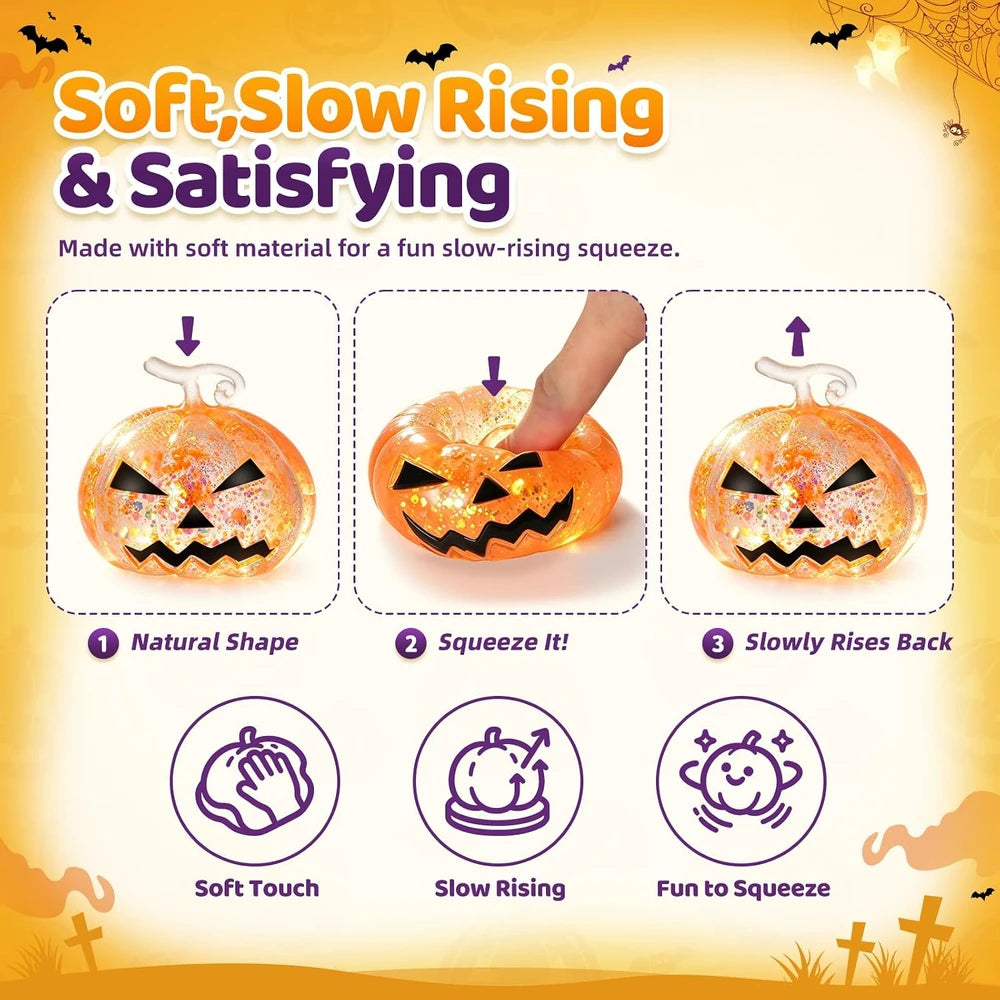 Glitter Pumpkin Squishy Toy