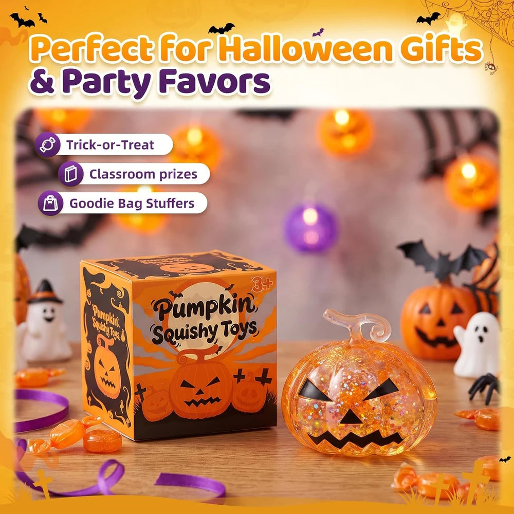 Glitter Pumpkin Squishy Toy