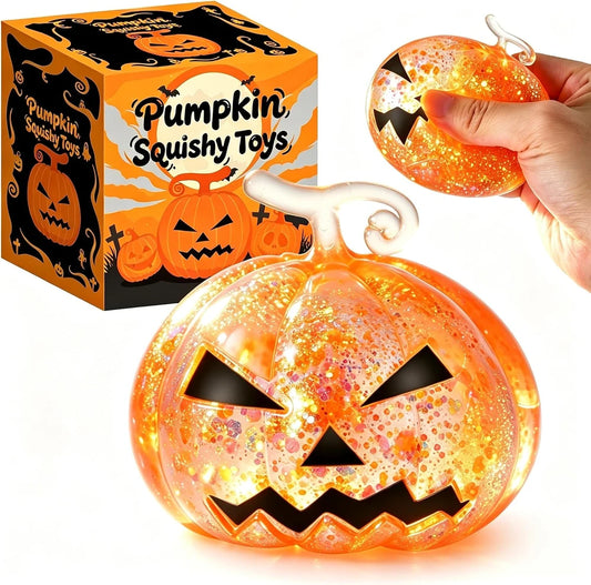Glitter Pumpkin Squishy Toy
