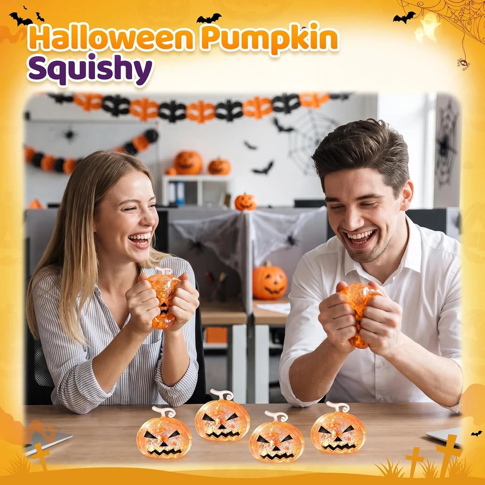 Glitter Pumpkin Squishy Toy