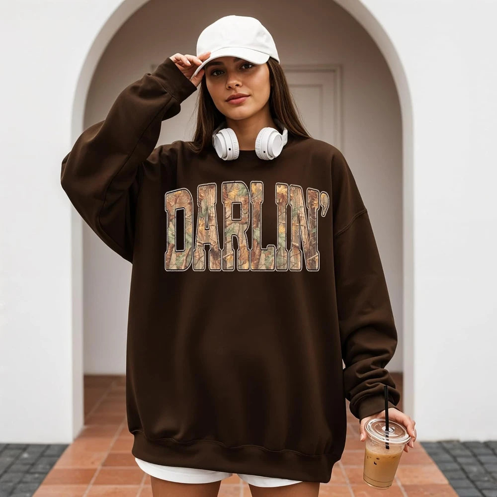 Western Camouflage Letter Sweatshirt