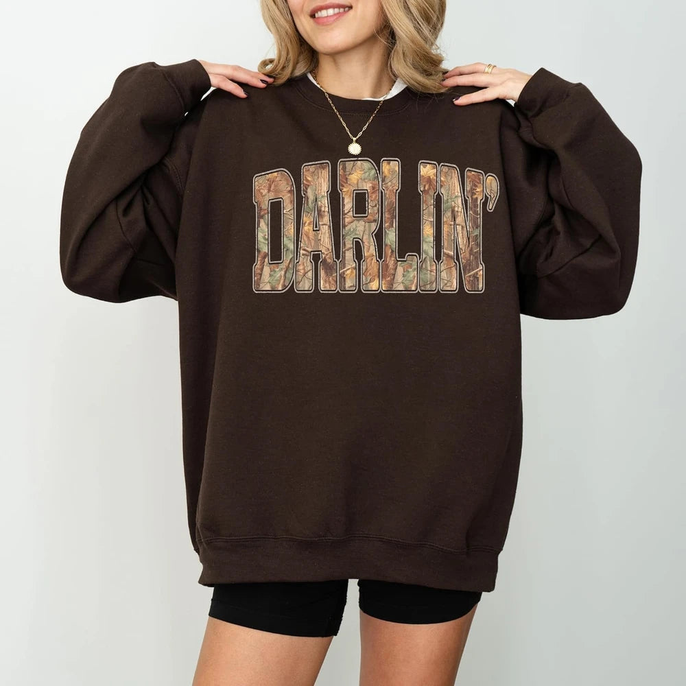 Western Camouflage Letter Sweatshirt