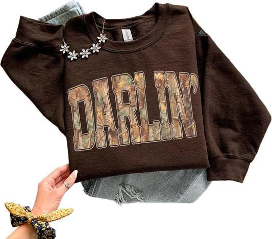 Western Camouflage Letter Sweatshirt