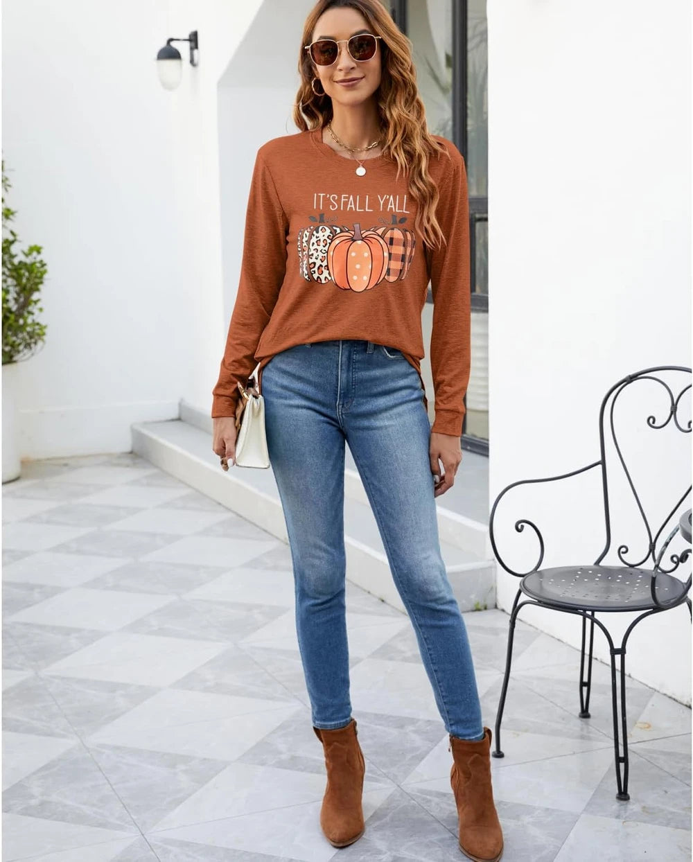 Pumpkin Graphic Crewneck Sweatshirt