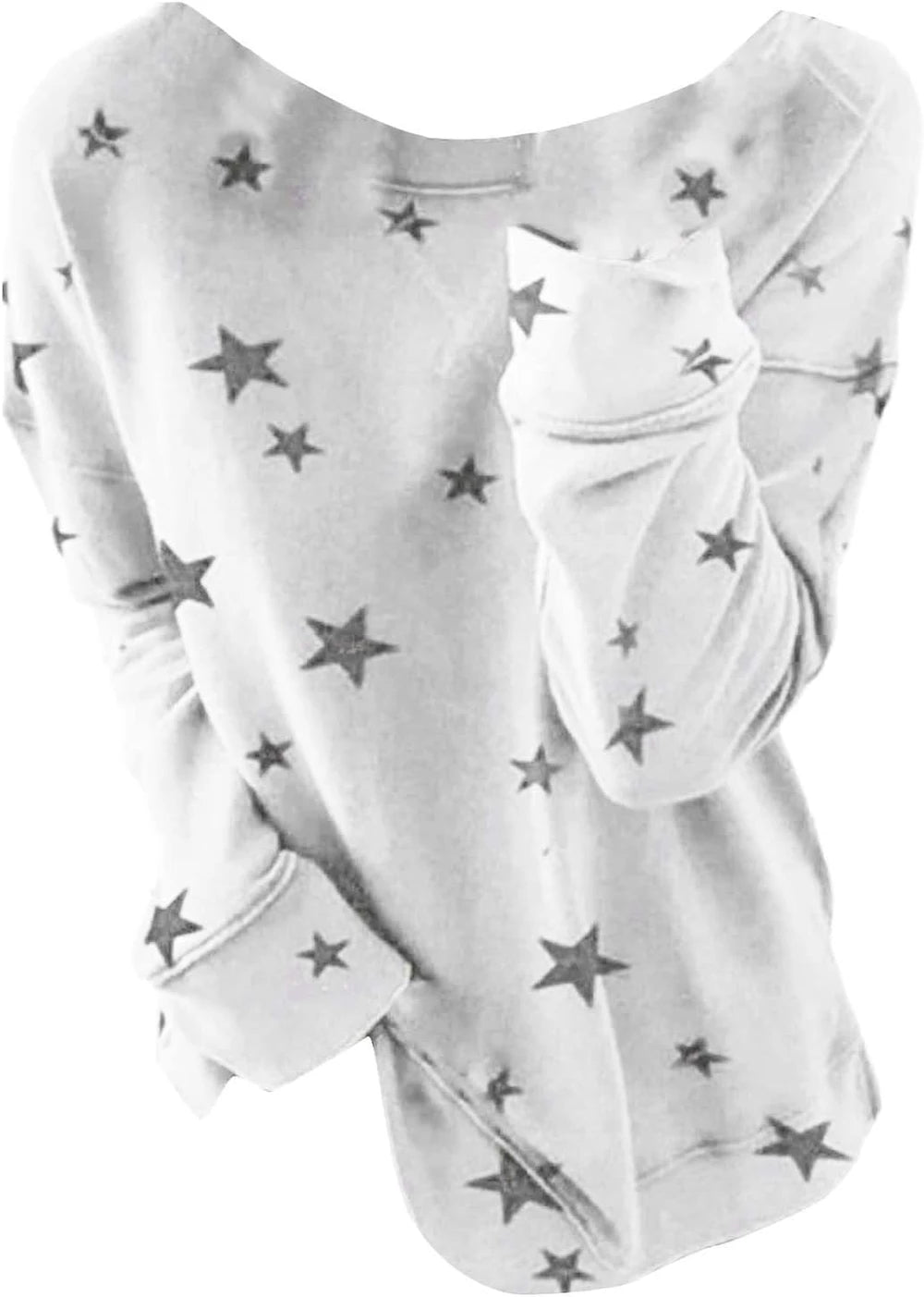 Womens Star Graphic Crew Neck Sweatshirt