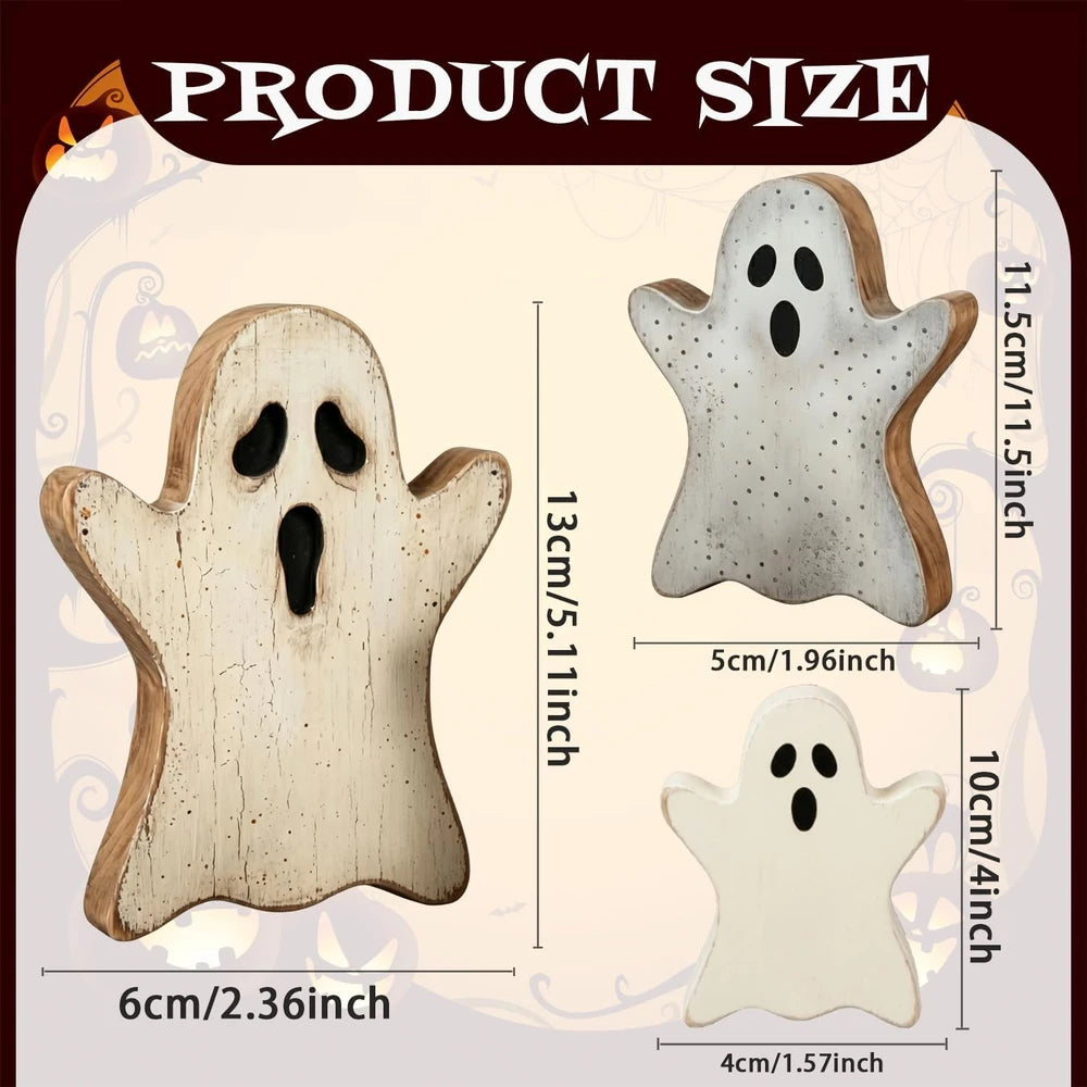 Rustic Wooden Halloween Ghost Decor