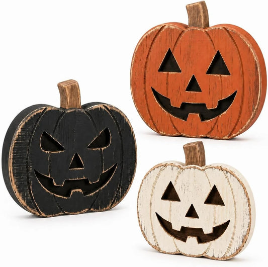 Rustic Wooden Pumpkin Decor Set