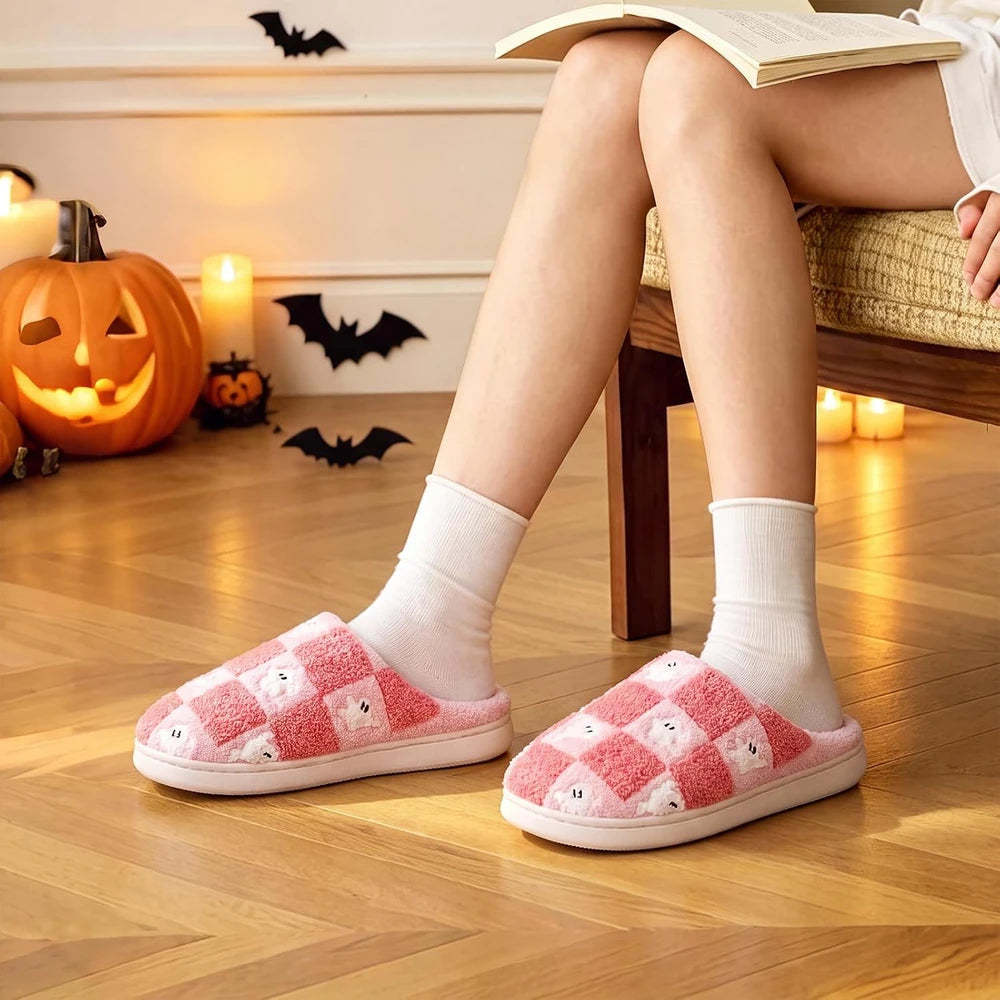 Halloween Fuzzy House Slippers