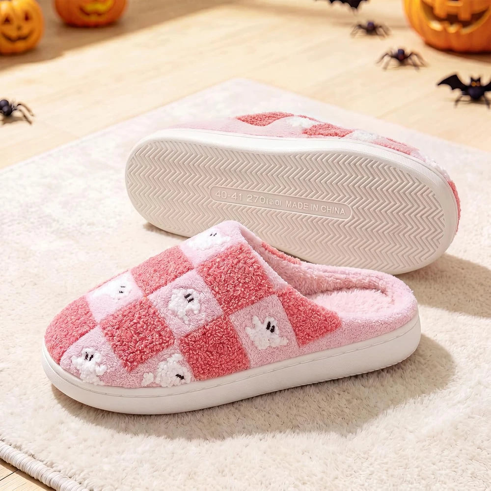 Halloween Fuzzy House Slippers