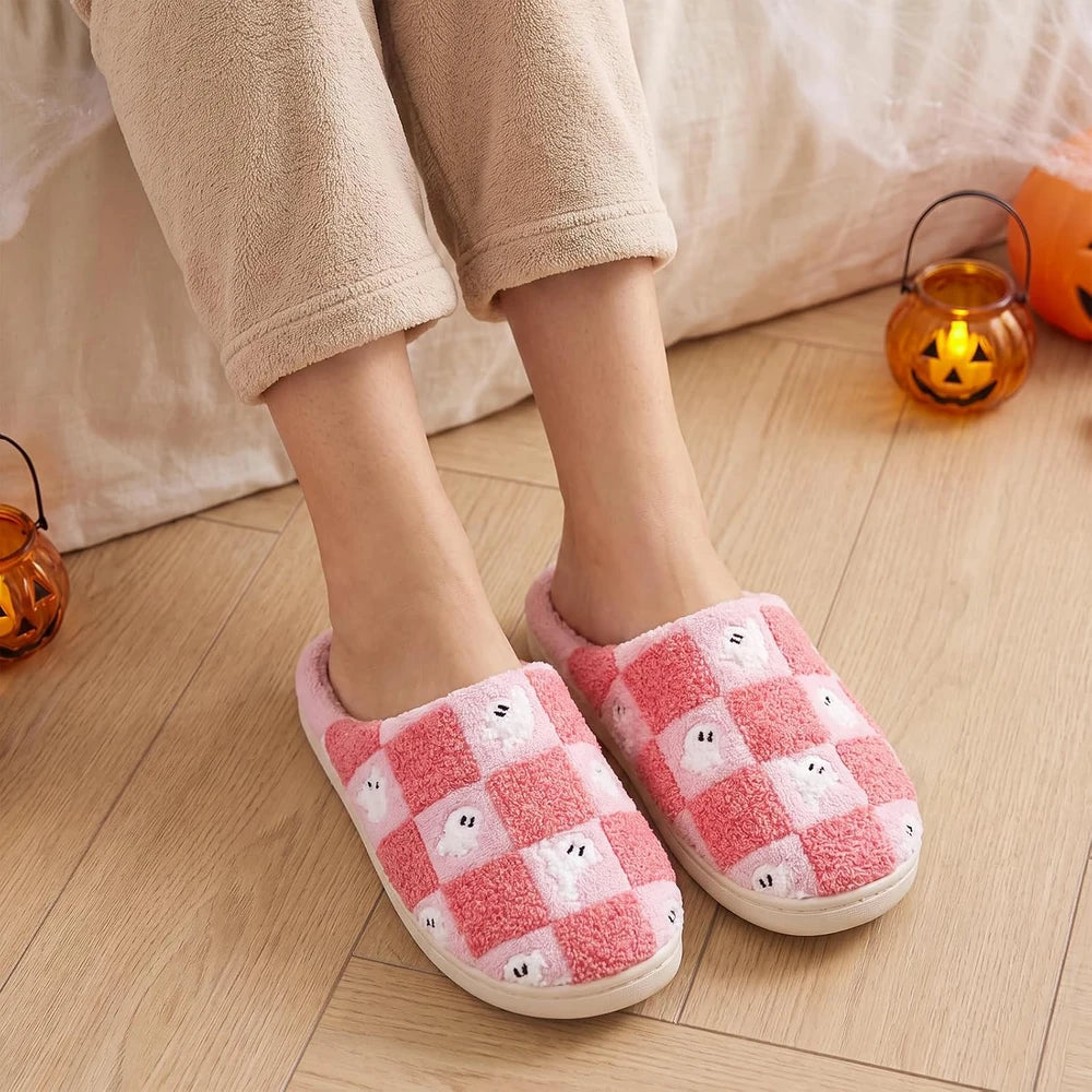Halloween Fuzzy House Slippers