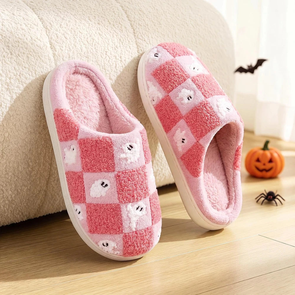 Halloween Fuzzy House Slippers