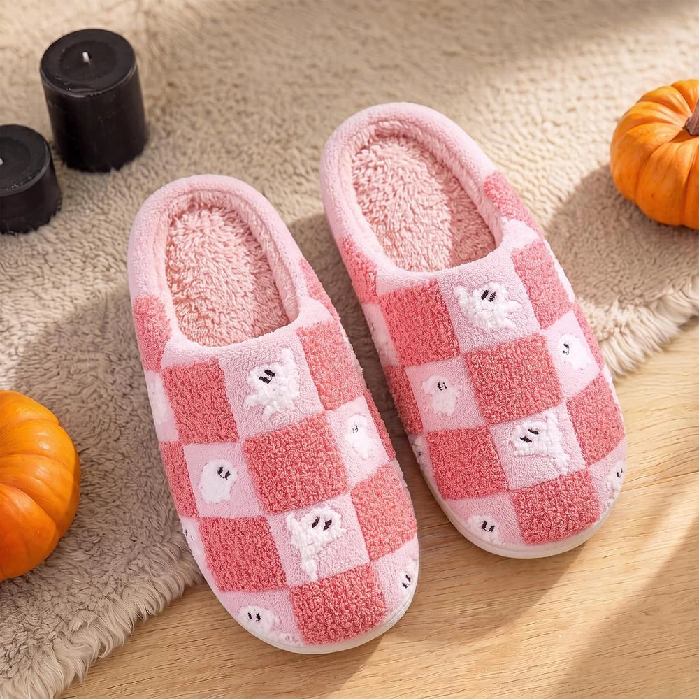 Halloween Fuzzy House Slippers