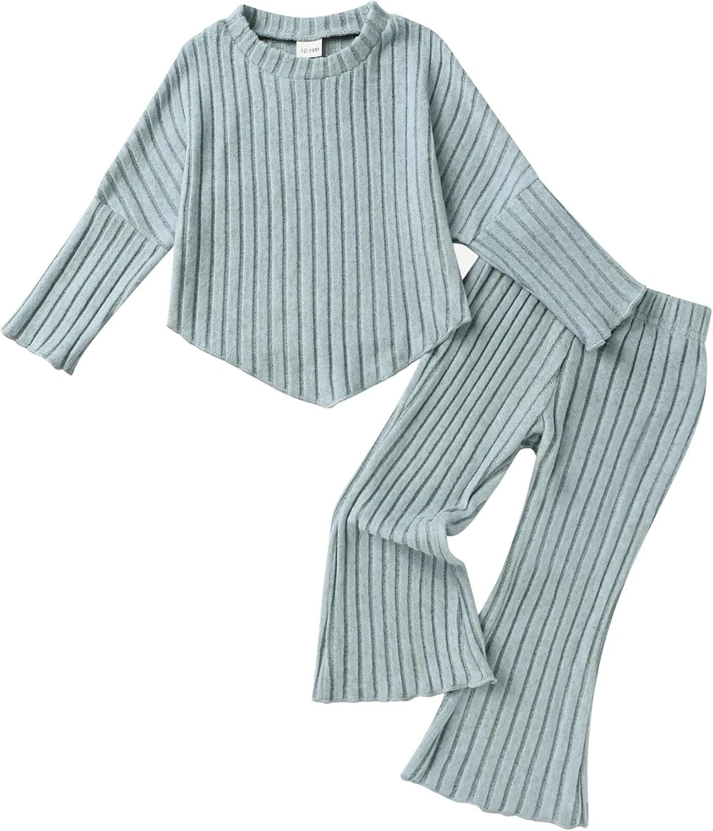Ribbed Knit Toddler Girl Outfit Set