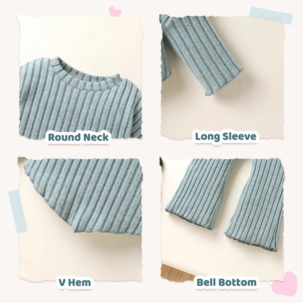 Ribbed Knit Toddler Girl Outfit Set