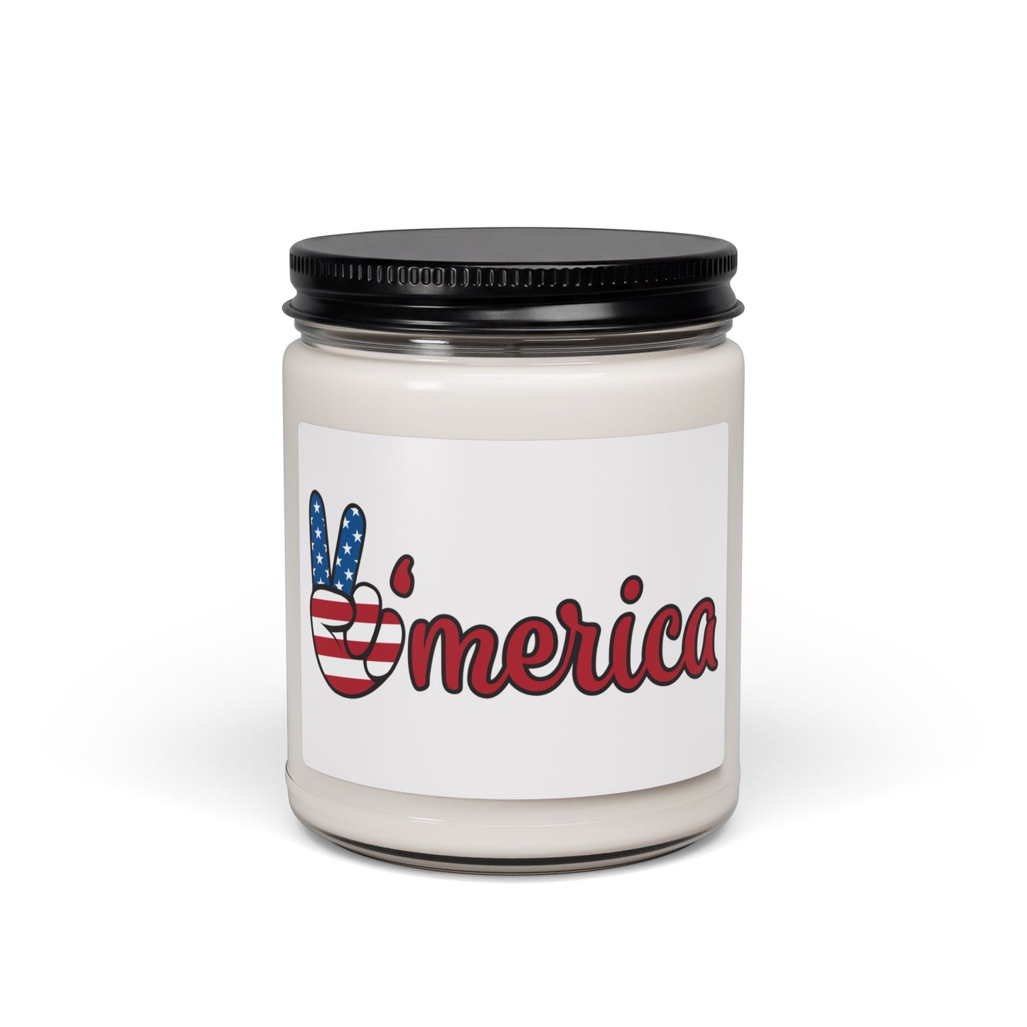 ’Merica Patriotic Soy Candle — 9 oz Americana Scented Jar (Fourth of July Gift)