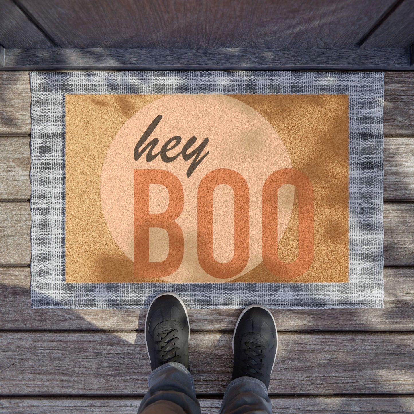 Doormat — "Hey Boo" Cute Fall Welcome Mat