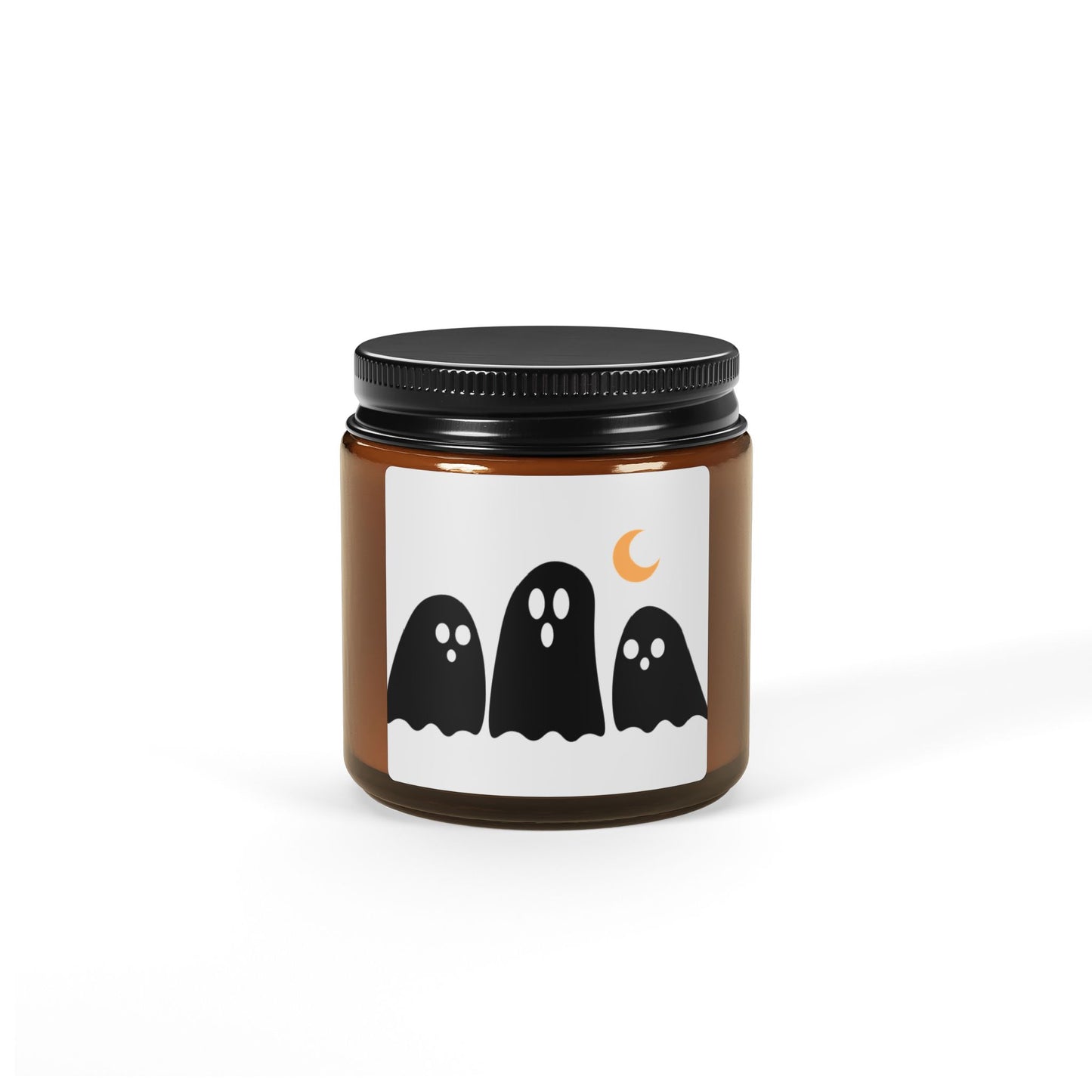 Halloween Ghosts Soy Candle — Amber Jar Scented Candle (Multi-Size)
