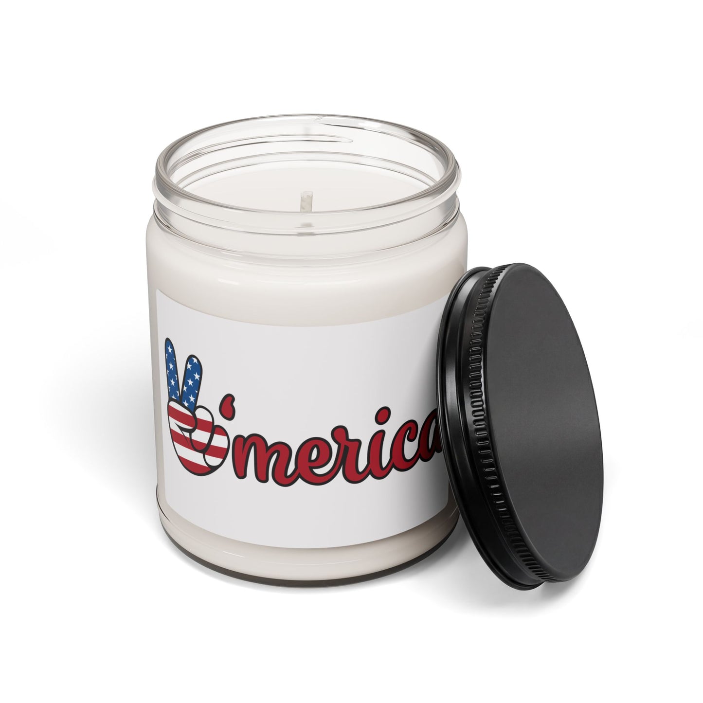 ’Merica Patriotic Soy Candle — 9 oz Americana Scented Jar (Fourth of July Gift)